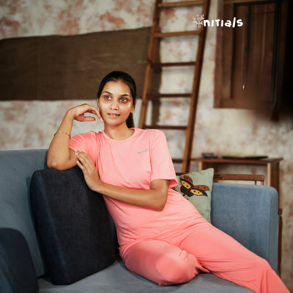 Bamboo Women Nightwear Full set - Fuchsia Pink (S-XL) | Initials