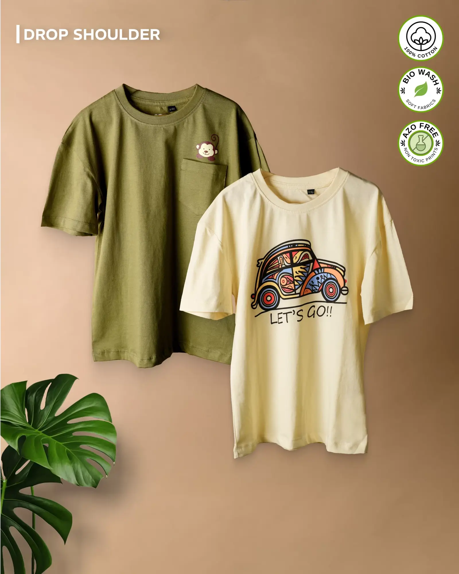 Drop Shoulder T-Shirt (Set of 2) – Initials styled