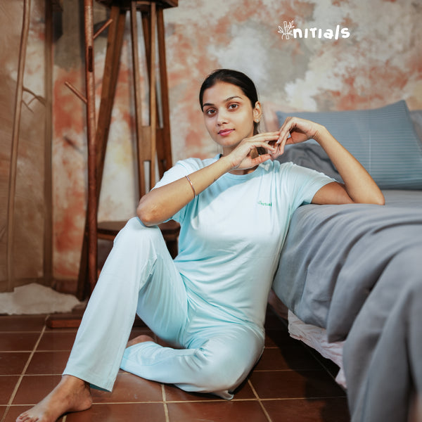 Bamboo Women Nightwear Full Set - Fresh Mint (S-XL) | Initials