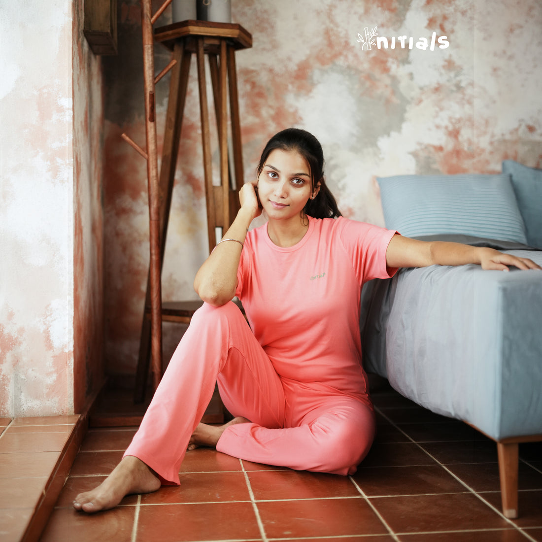 Bamboo Women Nightwear Full set - Fuchsia Pink (S-XL) | Initials