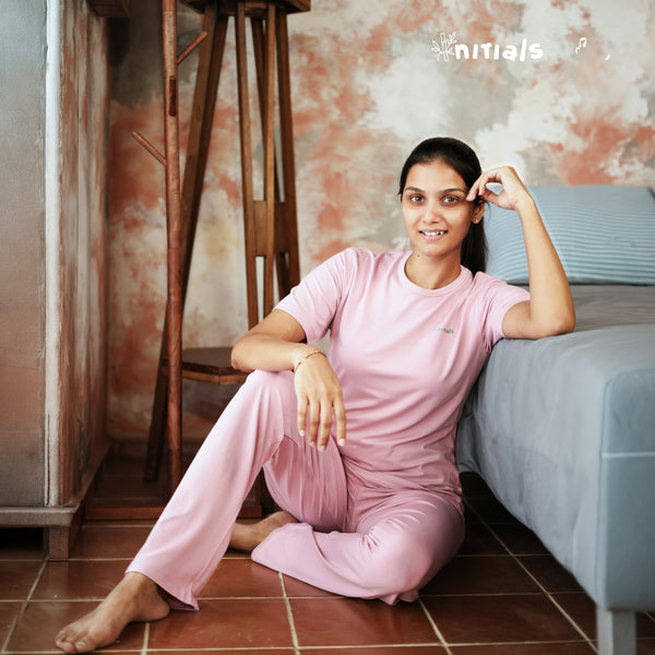 Bamboo Women Nightwear Full set - ⁠⁠Lavender (S-XL) | Initials