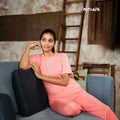 Bamboo Women Nightwear Full set - Fuchsia Pink (S-XL) | Initials 1
