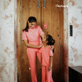 Bamboo Mom & Daughter Matching Set - Fuchsia Pink (1-5Years) (S-XL) | Initials 1
