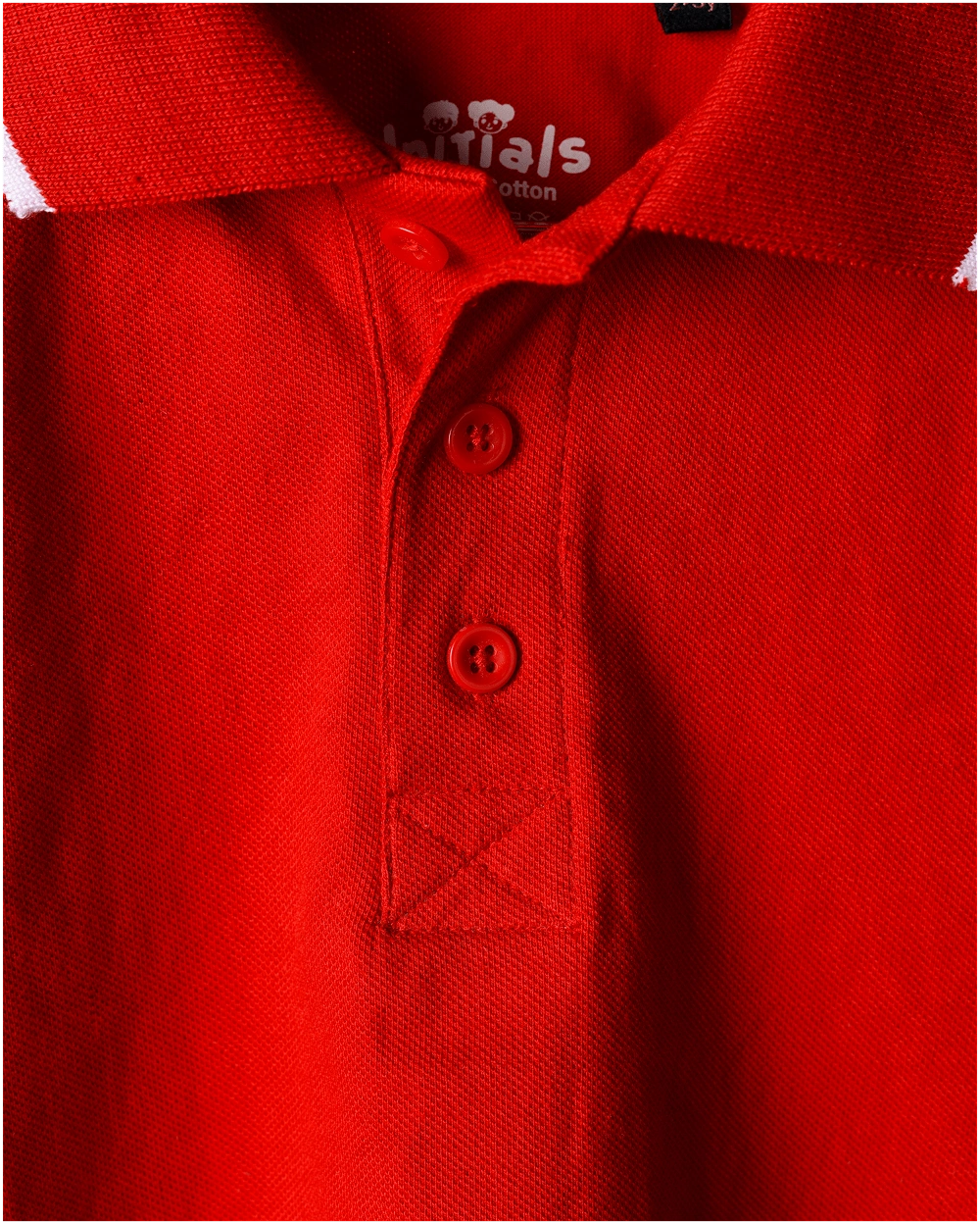 Classic Red Cotton Polo T-Shirt for Kids – Head-min