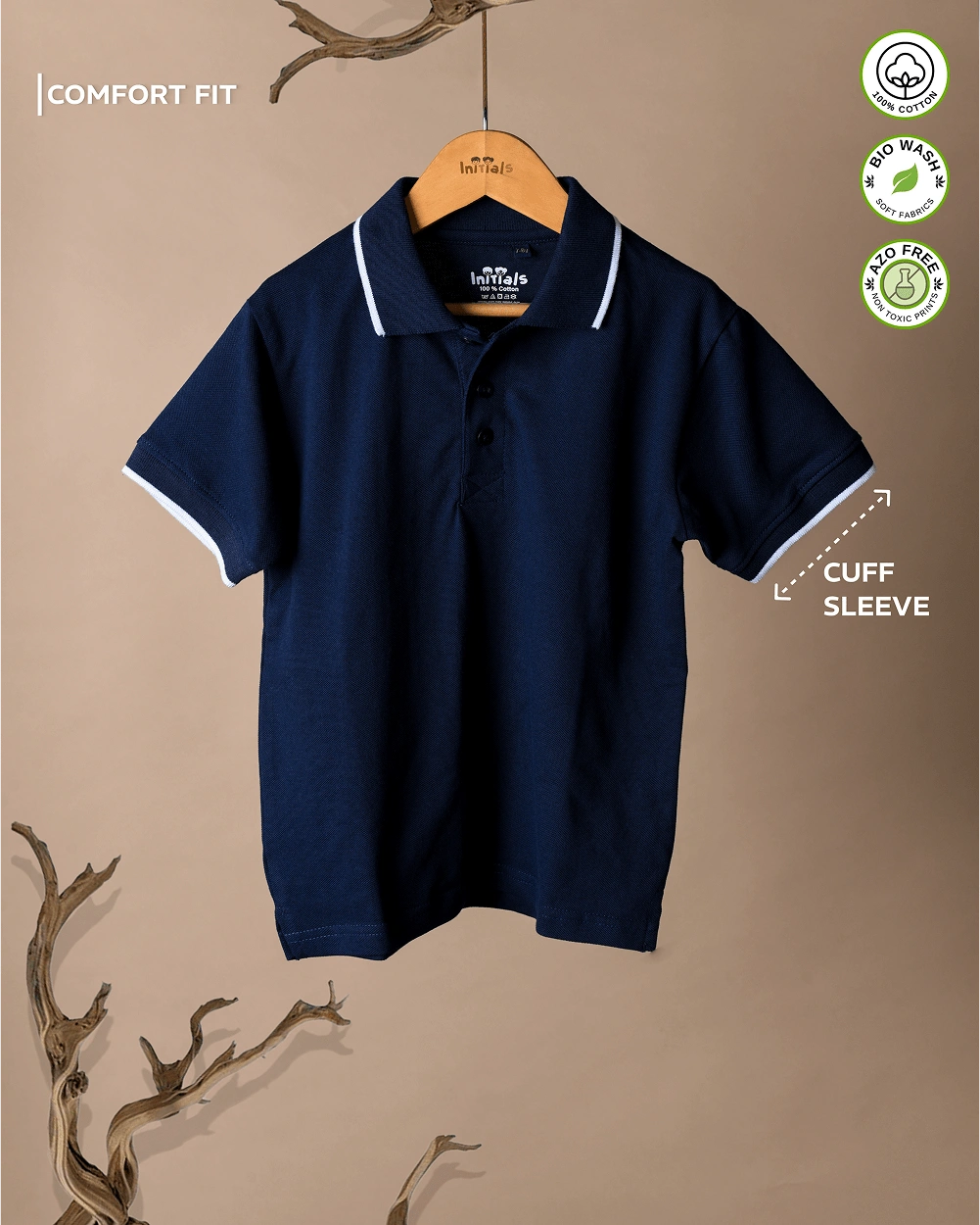 Premium Comfort Fit Kids’ Polo Tee – Front-min