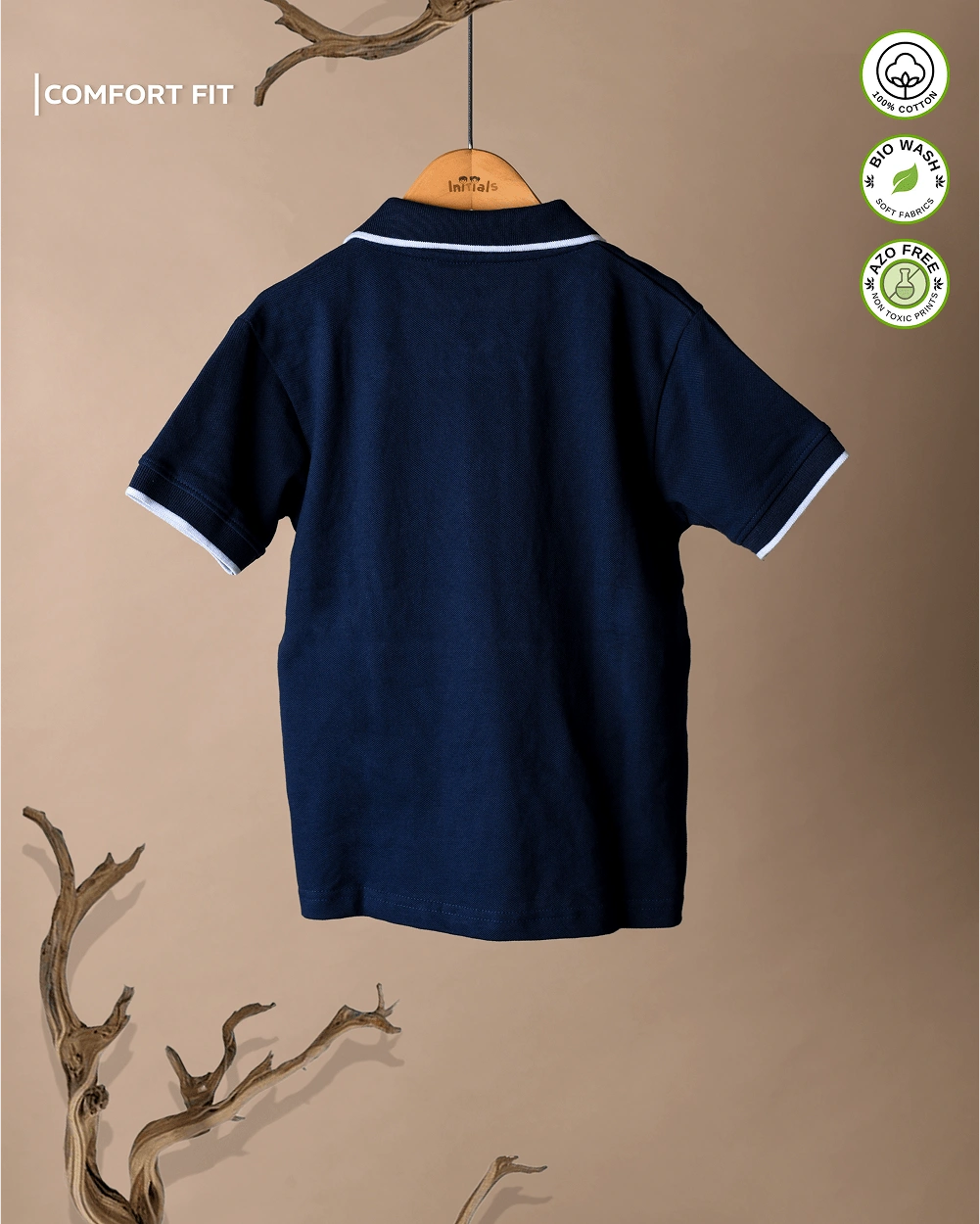 Premium Comfort Fit Kids’ Polo Tee – Back-min