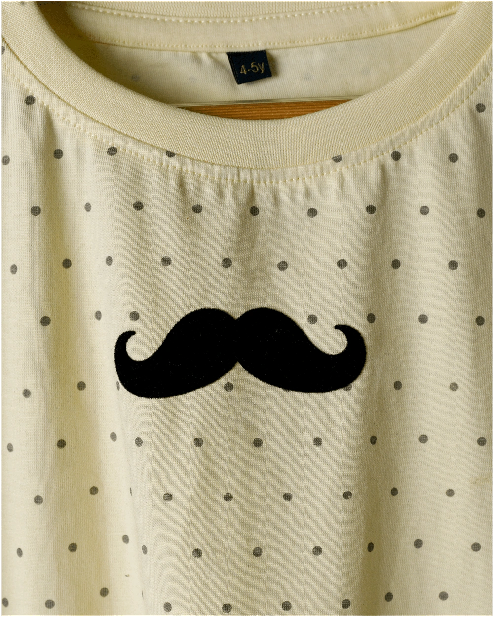 Stylish Mustache Flock Print Polka Dot Tee. -6-min
