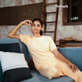 Bamboo Women Nightwear Full Set - ⁠⁠Peach (S-XL) | Initials 1