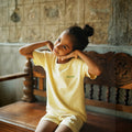 Bamboo Kids Nightwear Full set - Pastel Yellow (1-5Years) | Initials 1