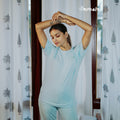 Bamboo Women Nightwear Full Set - Fresh Mint (S-XL) | Initials 2