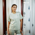 Bamboo Women Nightwear Full set - ⁠Bamboo Green (S-XL) | Initials 3